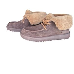 Ugg Brown Diara Shearling-Lined Suede Boots Size 7